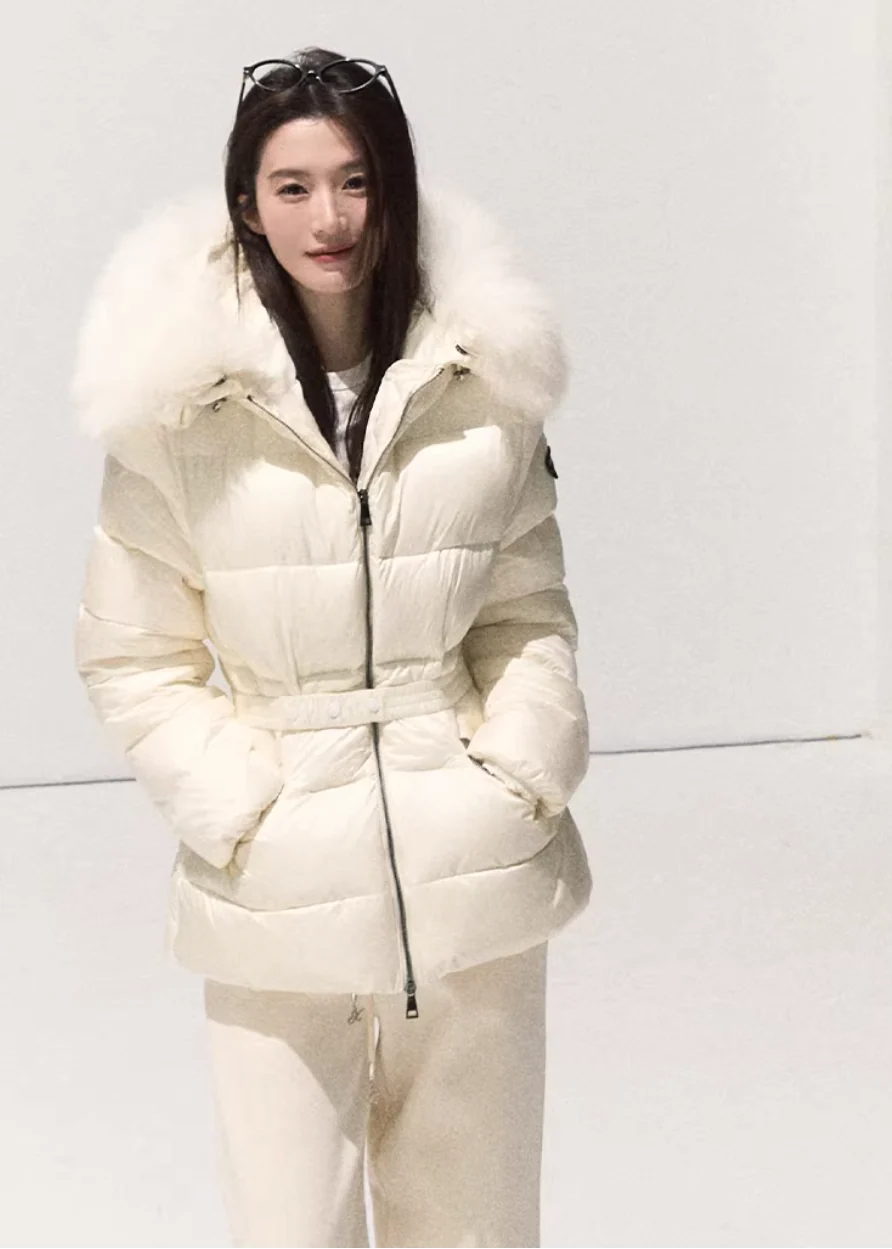 White Veil Hooded Down Coat - iotean
